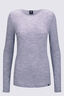 Macpac Women's 220 Merino Long Sleeve Top, Light Grey Marle, hi-res