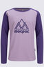 Macpac Kids' Vintage Fairtrade Organic Cotton Long Sleeve T-Shirt, Loganberry/Seafog, hi-res