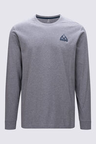 Macpac Men's Vintage Embroidered Fairtrade Organic Cotton Long Sleeve T-Shirt, Grey Marle, hi-res