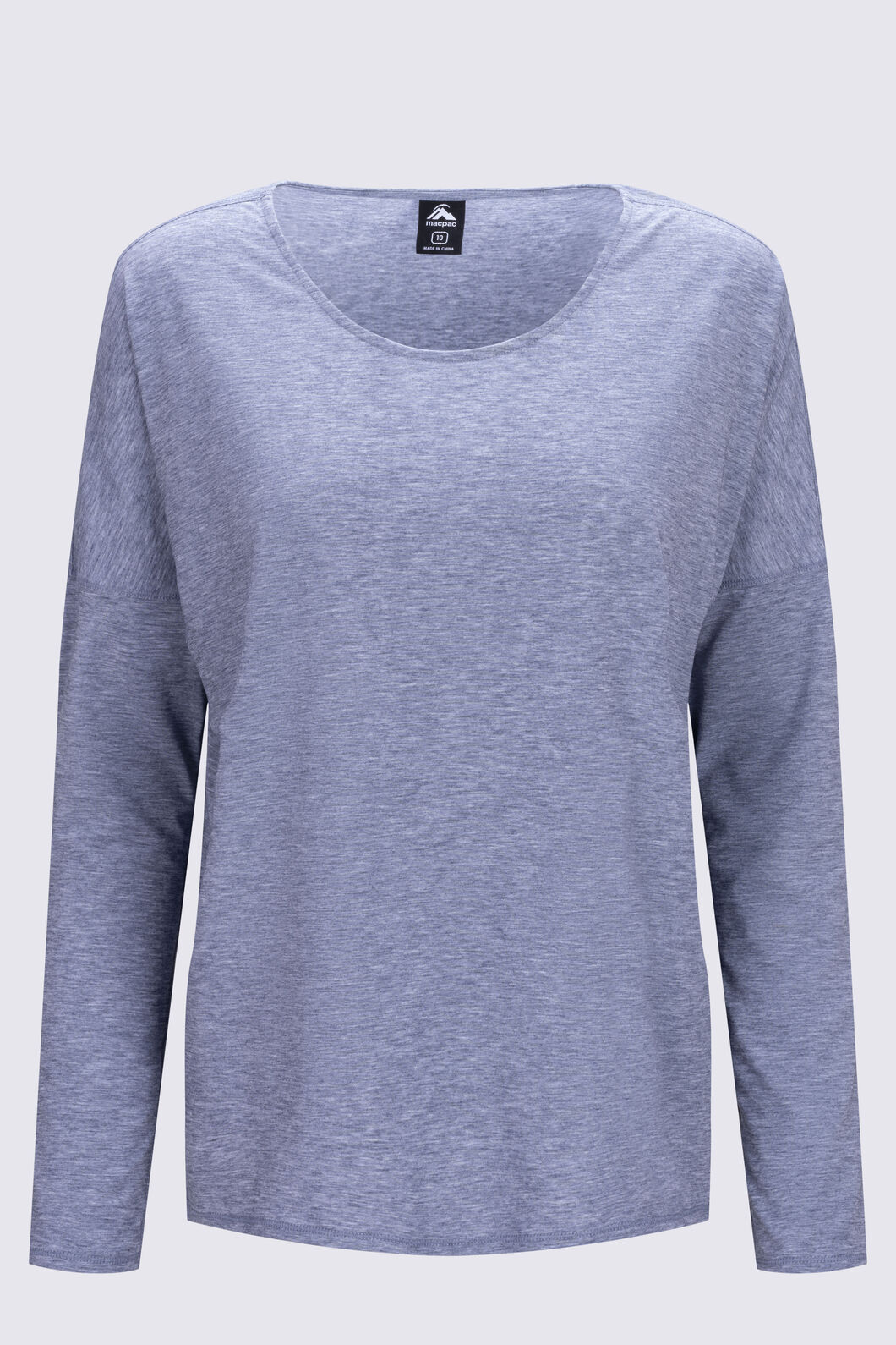 Macpac Women's Eva Long Sleeve T-Shirt, Baritone Blue Marle, hi-res