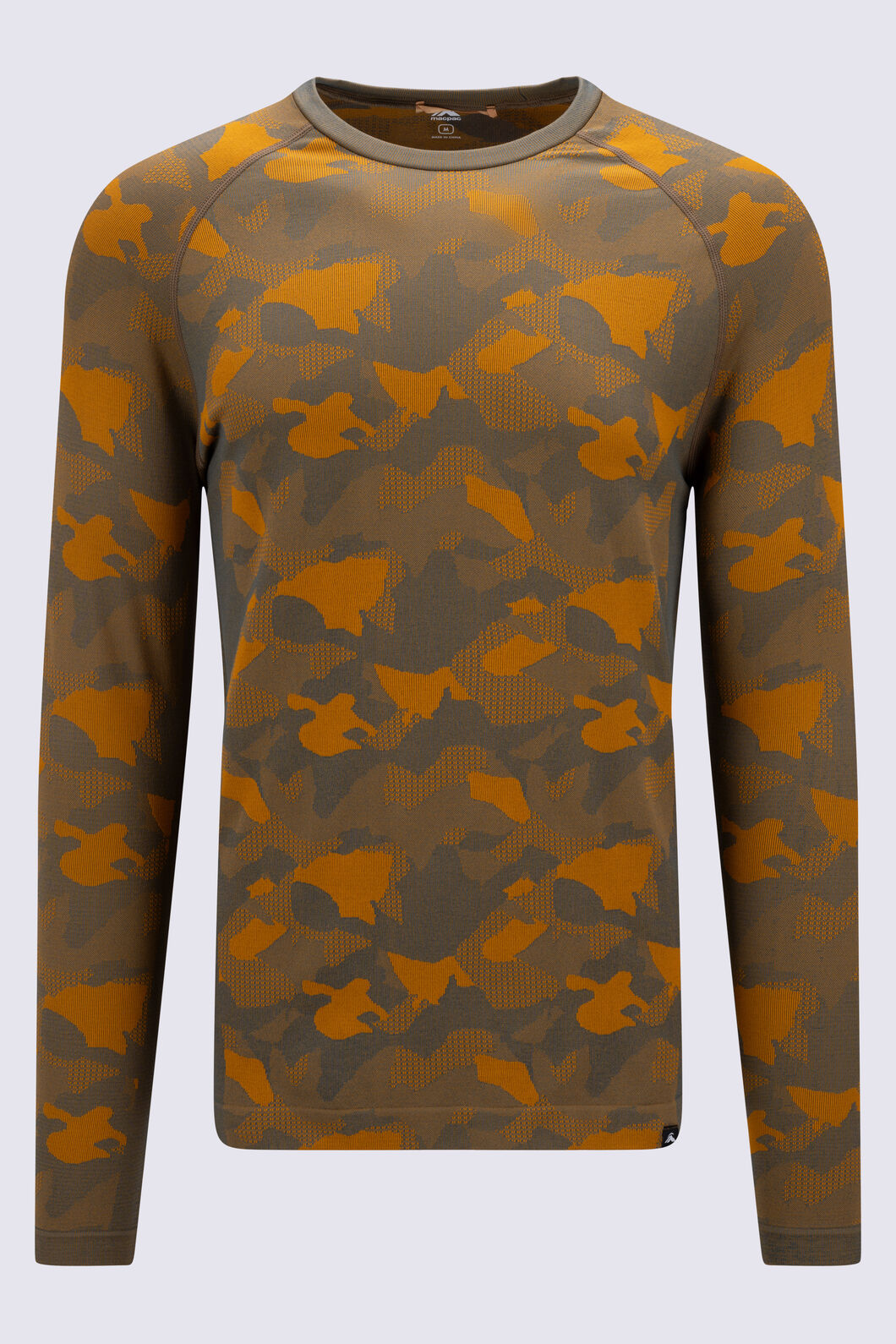 Macpac Men's Brunner Base Layer Long Sleeve Top, Urban Chic/Pumpkin Spice, hi-res