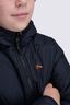 Macpac Kids' Pulsar Alpha Hooded Insulated Jacket, Black/Glazed Ginger Print, hi-res