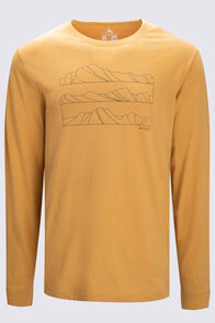 Macpac Men's Cross Lines Long Sleeve T-Shirt, Honey Mustard, hi-res