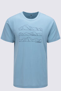 Macpac Men's Cross Lines 180 Merino T-Shirt, Blue Oasis, hi-res