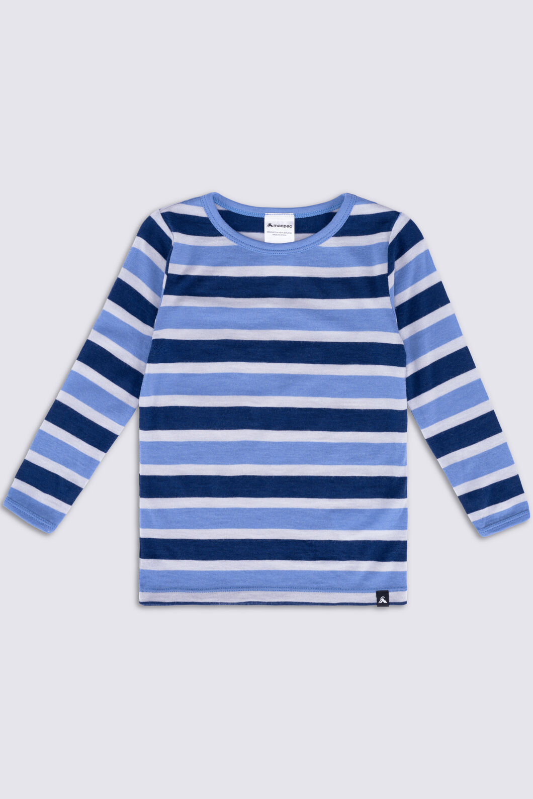 Macpac Baby 150 Merino Long Sleeve Top, Ebb and Flow Stripe, hi-res