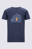 Macpac Kids' Cameron Hut Fairtrade Organic Cotton Short Sleeve T-Shirt, Navy Marle, hi-res
