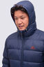 Macpac Men's Halo Hooded Down Jacket ♺, Navy Iris/Red Ochre, hi-res