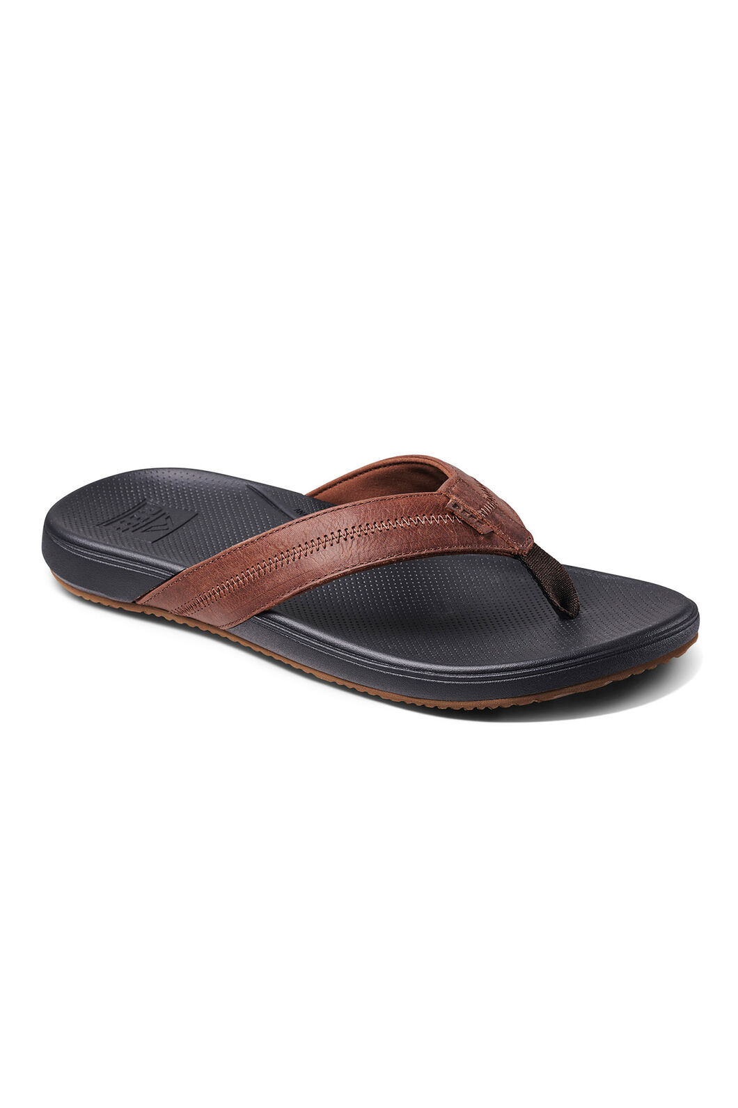 Reef Men's Leather PHANTOM 2.0 Thongs, Black/Brown, hi-res
