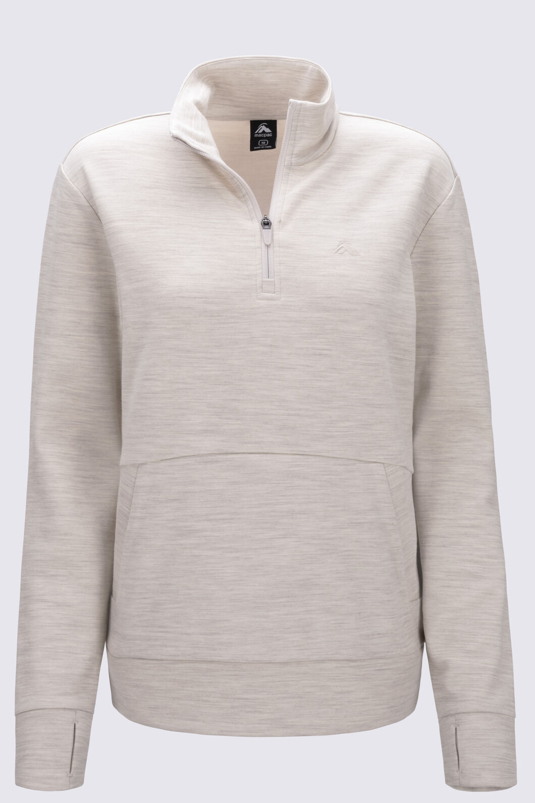 Macpac Women's Craigieburn Merino Blend Pullover, French Oak Marle, hi-res