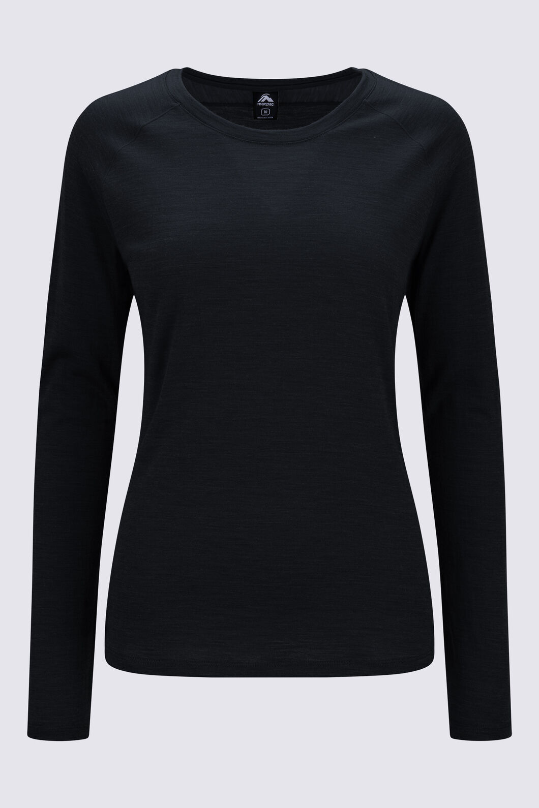 Macpac Women's Ella 180 Merino Long Sleeve T-Shirt, Black, hi-res