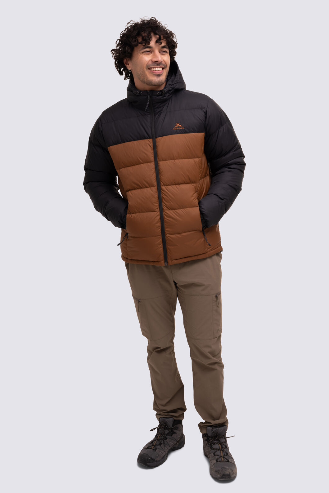 Macpac Men's Halo Hooded Down Jacket ♺, Toffee/Black, hi-res