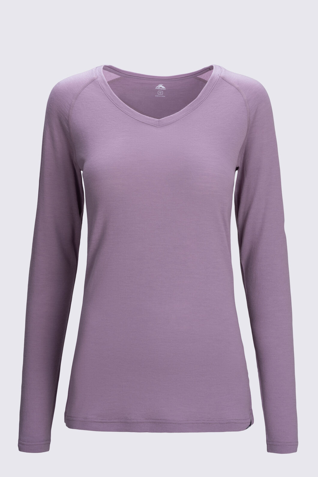 Macpac Women's 150 Merino V-Neck Top, Elderberry, hi-res