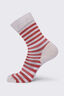 Macpac Footprint Sock, Cranberry/French Oak Stripe, hi-res