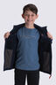 Macpac Kids' Mini Mountain Fleece Jacket, Navy/Pureed Pumpkin, hi-res