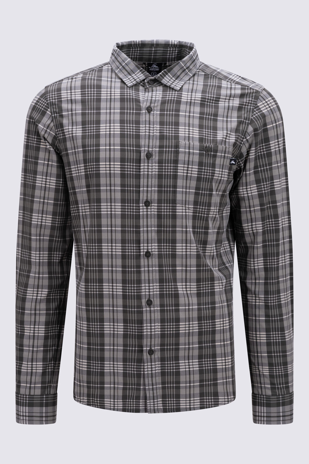 Macpac Men's Eclipse Long Sleeve Shirt, Beluga Check, hi-res