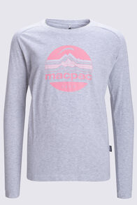 Macpac Kids' Retro Long Sleeve T-Shirt, Light Grey Marle, hi-res