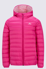 Macpac Kids' Uber Light Hooded Down Jacket, Raspberry Sorbet, hi-res