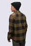Macpac Men's Sutherland Flannel Shirt, Dark Olive Check, hi-res