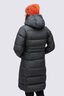 Macpac Women's Aurora Long Hooded Down Coat, Black, hi-res