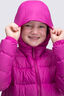 Macpac Kids' Halo Hooded Down Jacket, Festival Fuchsia, hi-res