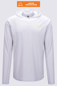 Macpac Men's Trail Long Sleeve Hooded T-Shirt, Dawn Blue, hi-res