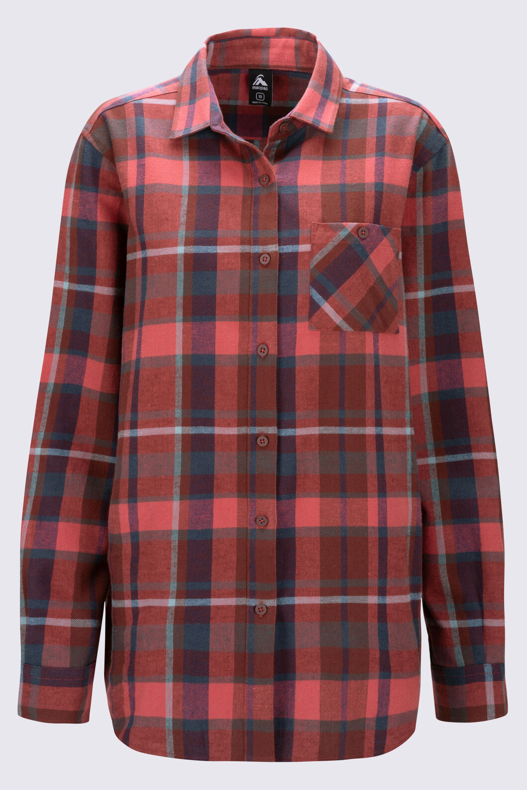 Macpac Women's Sutherland Shirt, Hot Chocolate Plaid, hi-res