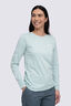 Macpac Women's Whimsical Journey Fairtrade Organic Long Sleeve T-Shirt, Blue Haze, hi-res