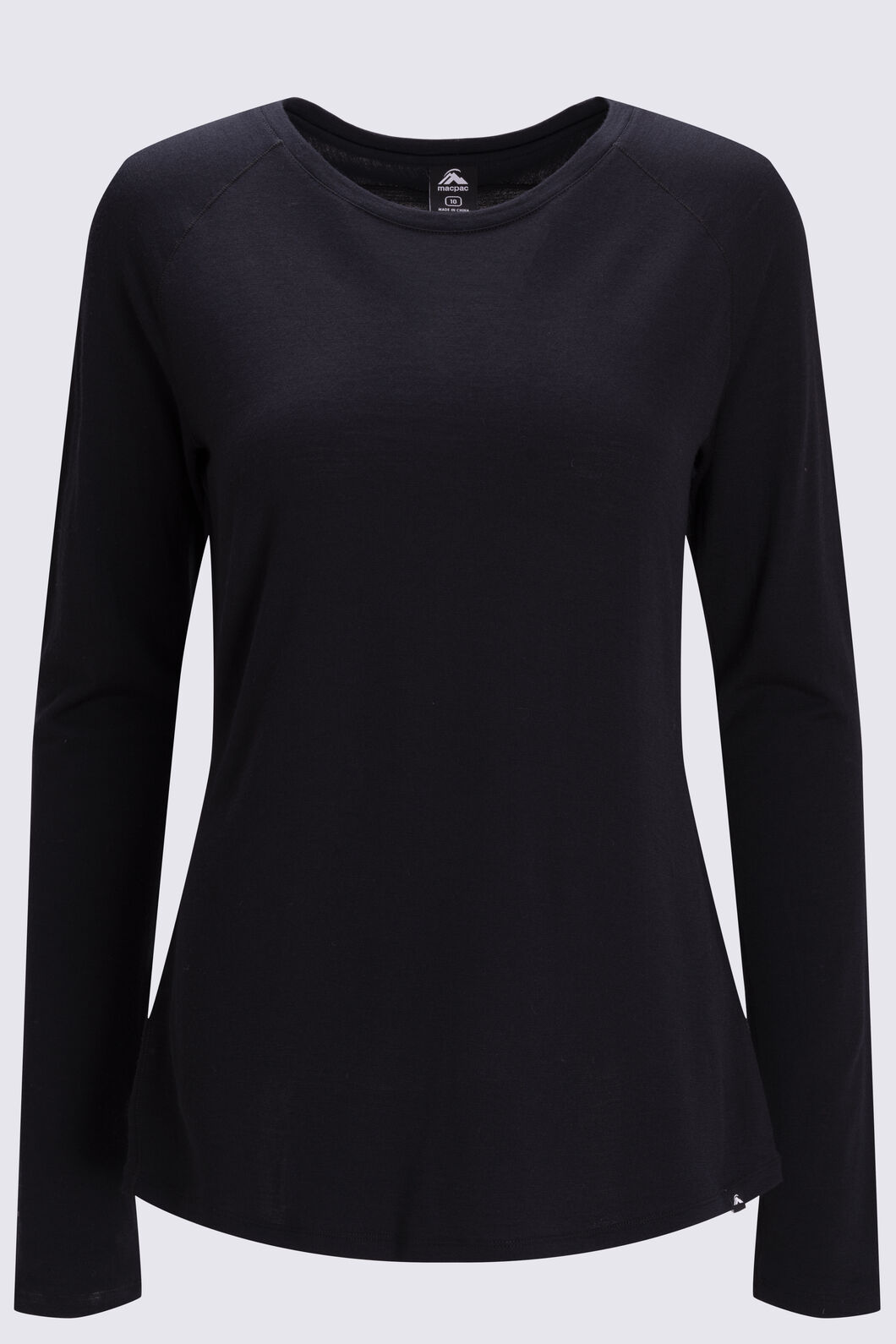 Macpac Women's Ella 180 Merino Long Sleeve T-Shirt, True Black, hi-res