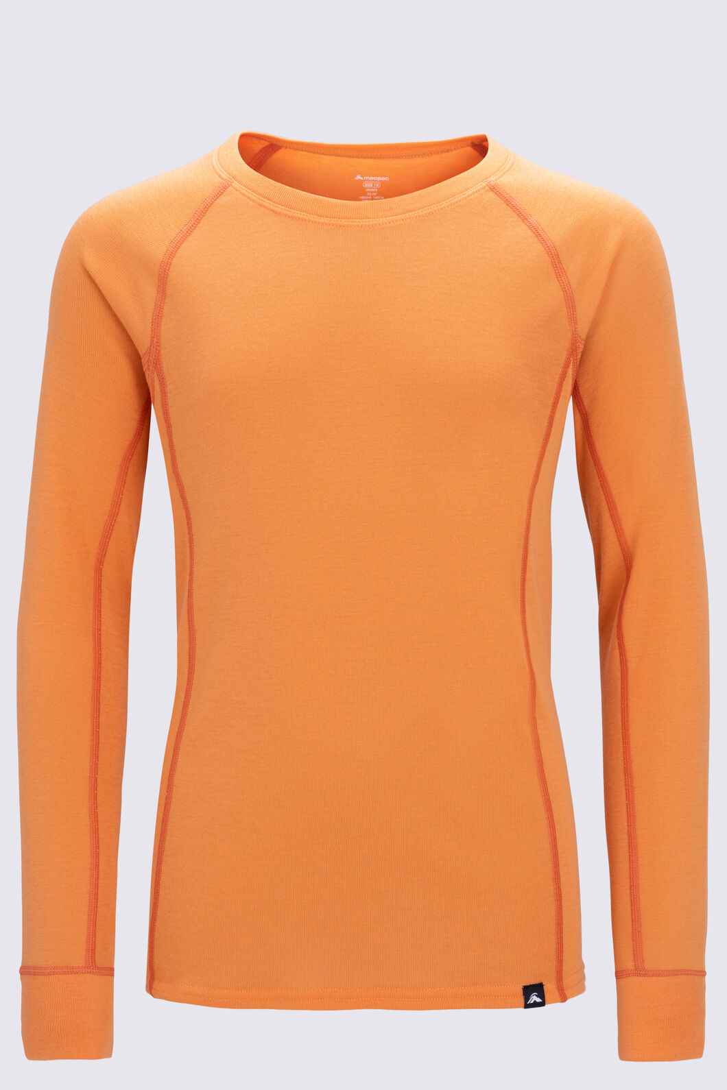 Macpac Kids' Geothermal Long Sleeve Top, Tangerine, hi-res