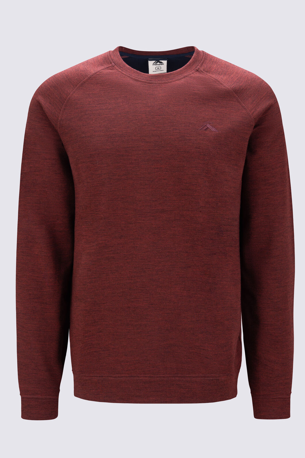 Macpac Men&rsquo;s 280 Merino Long Sleeve Crew, Fired Brick Marle, hi-res