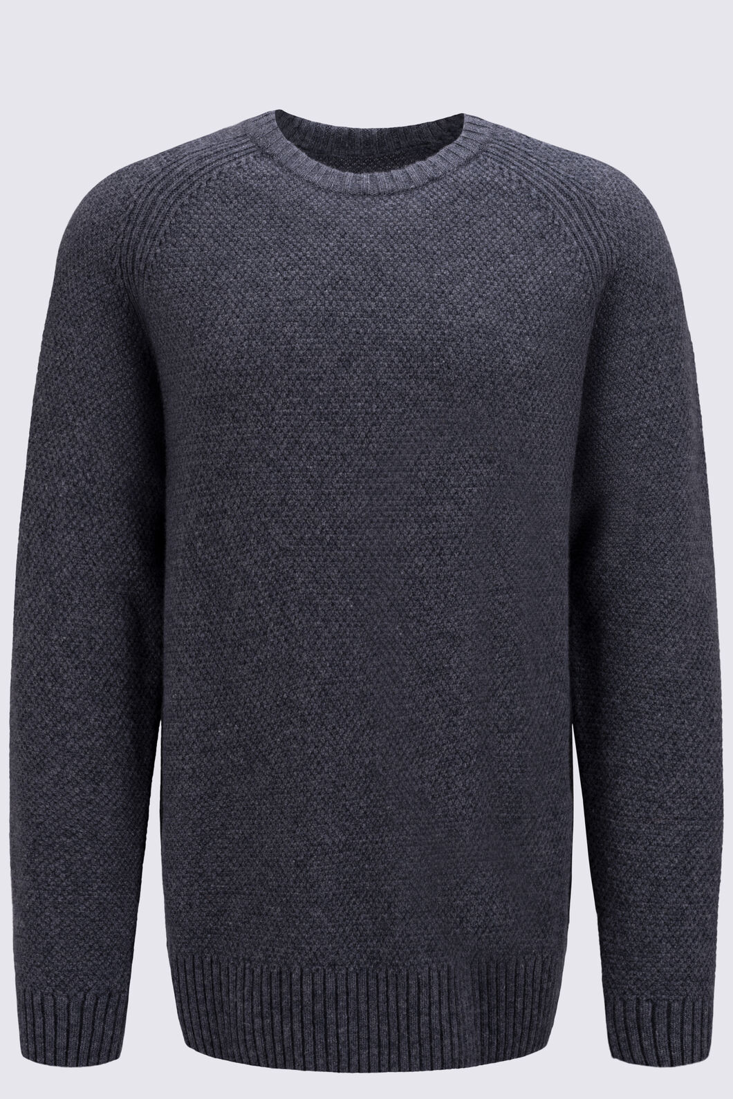 Macpac Men's Hearth Merino Long Sleeve Crew, Charcoal Marle, hi-res