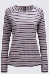 Macpac Women's Ella 180 Merino Long Sleeve T-Shirt, Sphinx Stripe, hi-res