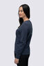 Macpac Women's Cameron Hut Fairtrade Organic Cotton Long Sleeve T-Shirt, Navy Marle, hi-res