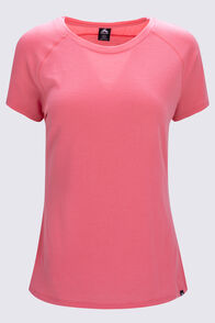 Macpac Women's Ella 180 Merino T-Shirt, Sunkissed Coral, hi-res