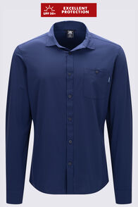 Macpac Men's Eclipse Long Sleeve Shirt, Navy Iris, hi-res