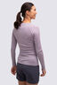 Macpac Women's 150 Merino V-Neck Top, Lavender Grey Marle, hi-res