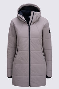 Macpac Women's Odyssey Hooded Insulated Coat, Shale, hi-res