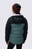 Macpac Women's Halo Hooded Down Jacket ♺, Black/North Atlantic, hi-res