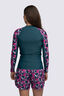 Macpac Women's Long Sleeve Rash Top, Deep Teal Shatter, hi-res