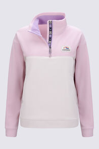 Macpac Women&rsquo;s Heritage Fleece Pullover, Pink Nectar/Etherea/Moonbeam, hi-res