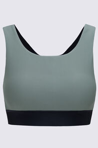 Macpac Women's Southshore Bikini Top, Black/Duck Green, hi-res