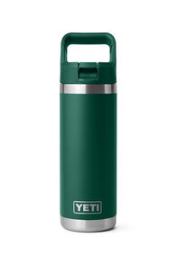 YETI® Rambler® Bottle with Straw Cap — 18 oz, Black Forest Green, hi-res