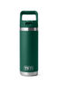 YETI® Rambler® Bottle with Straw Cap — 18 oz, Black Forest Green, hi-res