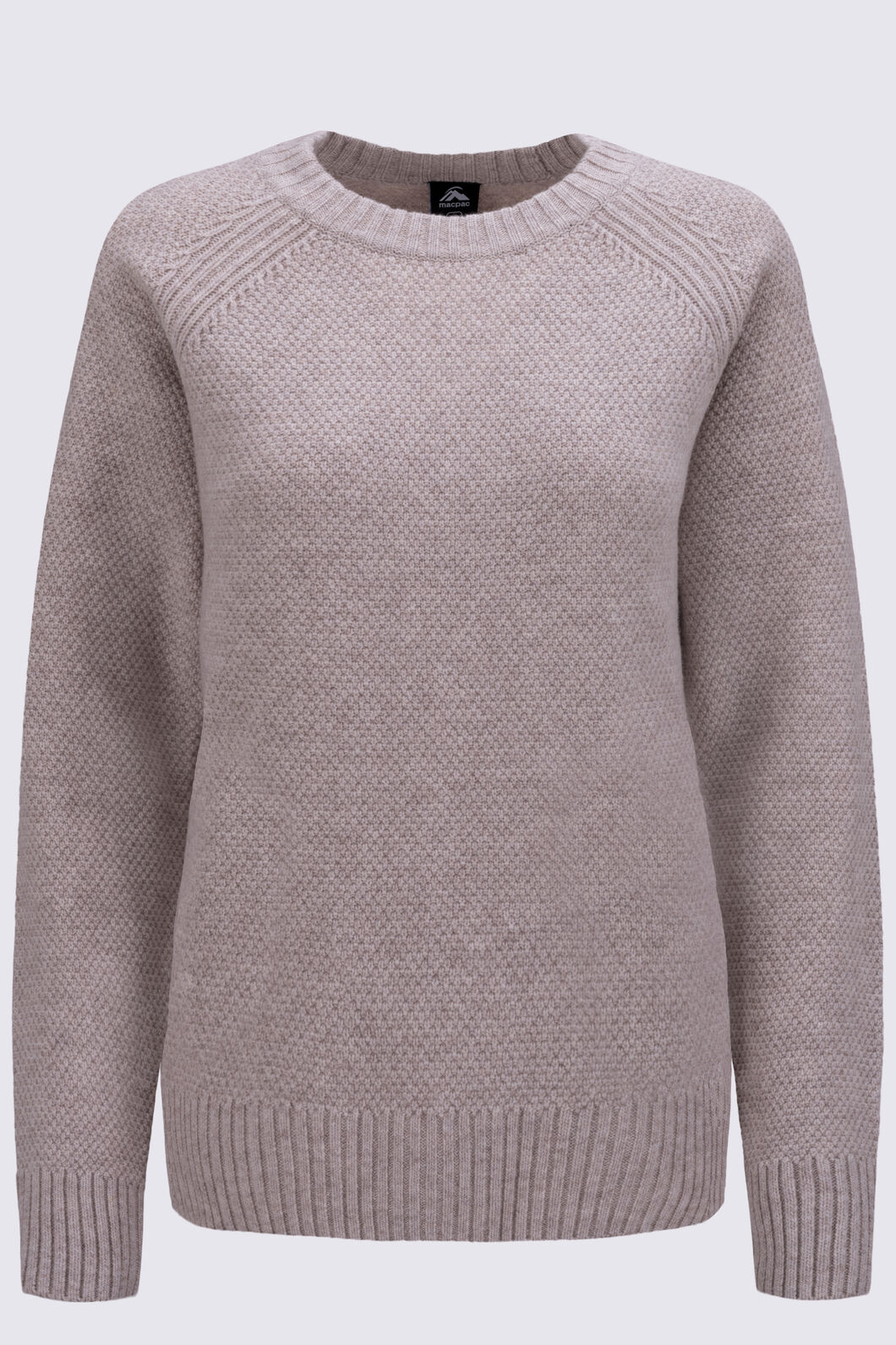 Macpac Women's Hearth Merino Long Sleeve Crew, Oatmeal Marle, hi-res