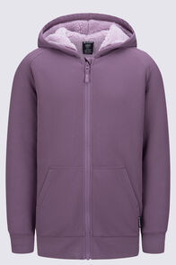 Macpac Kids' Waffle Sherpa Hooded Jacket, Grapeade, hi-res