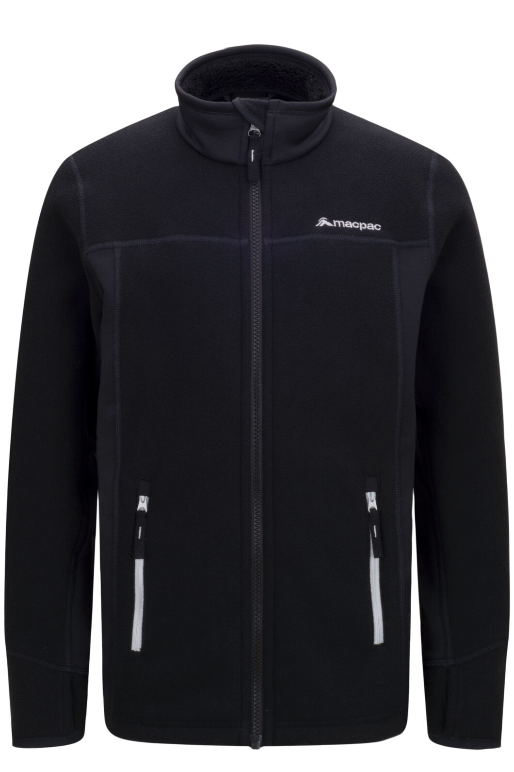 Macpac Kids' Mini Mountain Fleece Jacket, Black/High RIse, hi-res