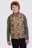 Macpac Kids' Pulsar Alpha Insulated Vest, Black/Glazed Ginger Print, hi-res
