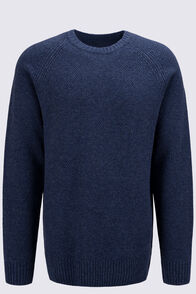 Macpac Men's Hearth Merino Long Sleeve Crew, Blue Marle, hi-res
