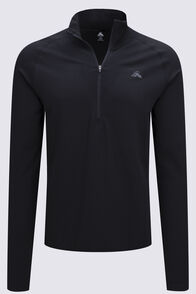 Macpac Men's Infinity ¼ Zip Top, Black, hi-res