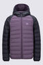 Macpac Kids' Uber Light Hooded Down Jacket, Asphalt/Arctic Dusk, hi-res